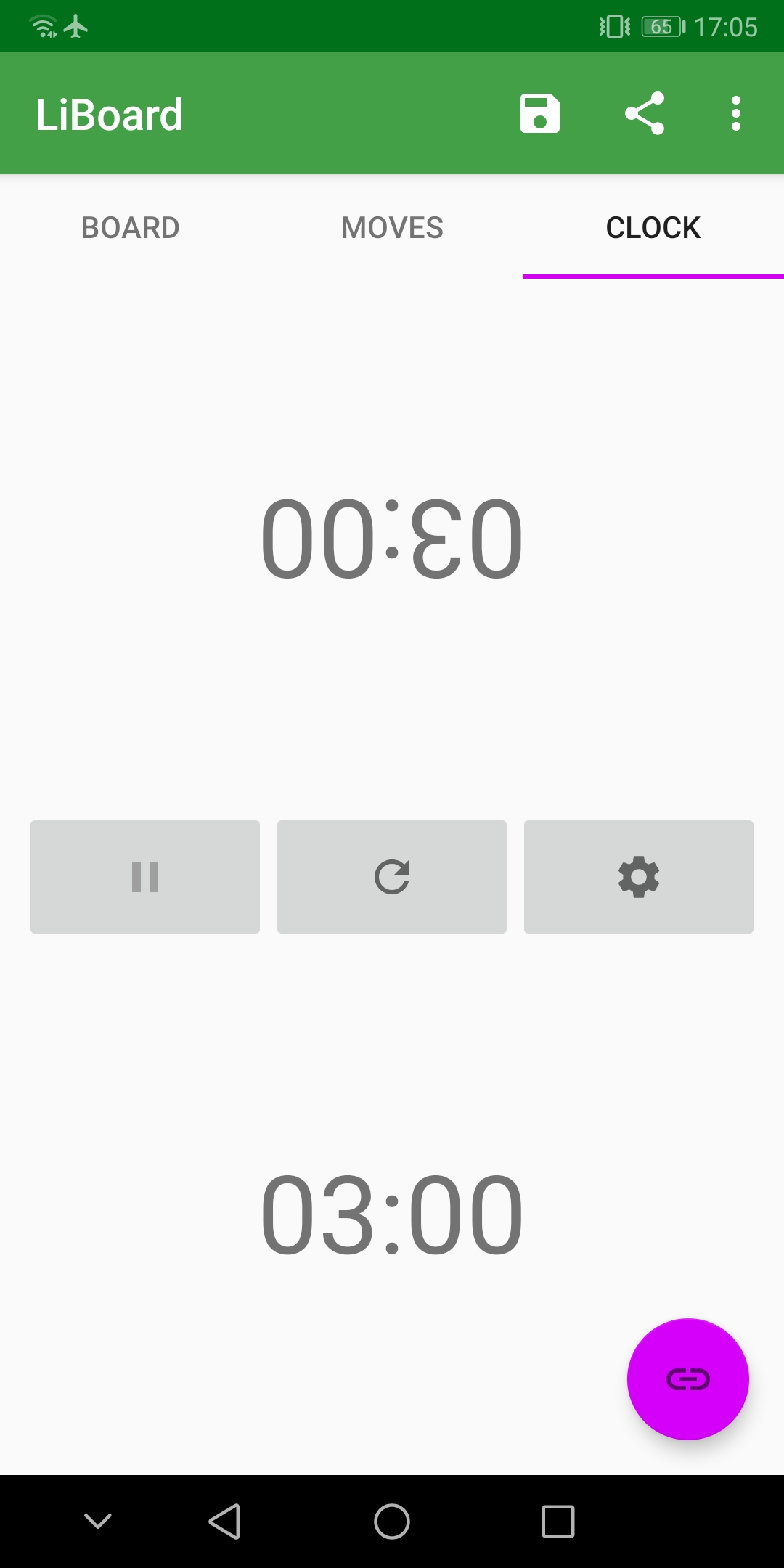 Screenshot of the clock tab